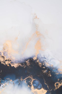 Soyut arkaplan için özgün tablodaki mermer mürekkep soyut sanat. Resim, Kintsuki mürekkep sanatının düz mermer arkaplan desenini yaratmak için yüksek kaliteli kağıt dokusuna boyanmış. .