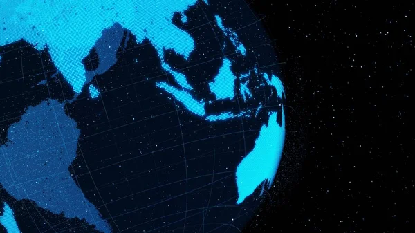 Terra Orbitale Digitale Nel Cyberspazio Che Mostra Concetto Tecnologia Rete — Foto Stock