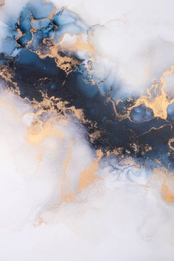 Soyut arkaplan için özgün tablodaki mermer mürekkep soyut sanat. Resim, Kintsuki mürekkep sanatının düz mermer arkaplan desenini yaratmak için yüksek kaliteli kağıt dokusuna boyanmış. .