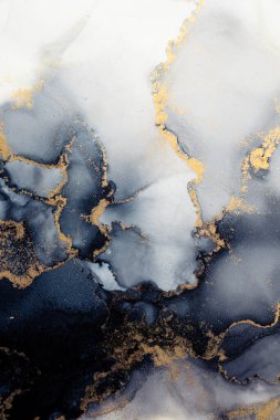 Soyut arkaplan için özgün tablodaki mermer mürekkep soyut sanat. Resim, Kintsuki mürekkep sanatının düz mermer arkaplan desenini yaratmak için yüksek kaliteli kağıt dokusuna boyanmış. .