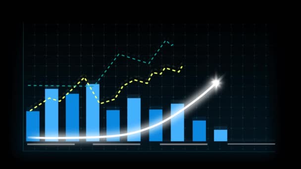 Affärstillväxt Koncept Allusive Diagram Visar Marknadsföring Försäljning Vinst Ökar Till — Stockvideo