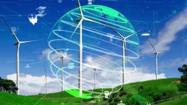 Çevre Koruma Teknolojisi Yenilenebilir Doğal Kaynaklardan Gelen Temiz Enerji Güçle — Stok video