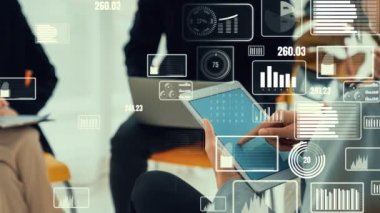 Finansal veri analizi için iş paneli. Pazarlama stratejisi kavramı .