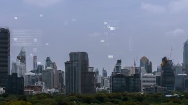 İş verileri analitik arayüzü akıllı şehrin üzerinde uçuyor ve iş zekasının geleceğini değiştiriyor. Stratejik plan için büyük verileri analiz etmek için bilgisayar yazılımı ve yapay zeka kullanılır .