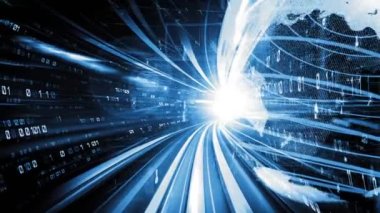 Fütürist küresel sosyal medya, insanlar iletişim ağı ve dijital veri paylaşımı kuruyor. Yeni bilgi çağındaki küresel eğilimleri değiştiren akıllı dijital dönüşüm ve teknoloji bozulması kavramı .