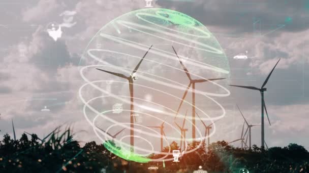 Çevre Koruma Teknolojisi Yenilenebilir Doğal Kaynaklardan Gelen Temiz Enerji Güçle — Stok video