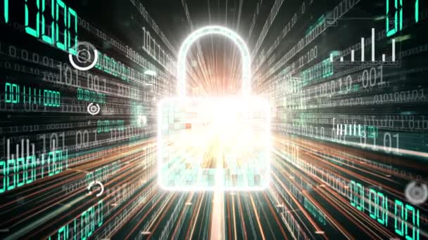 Säkerhet Och Dataskydd Online Med Tyst Säkrad Krypteringsprogramvara Begreppet Smart — Stockvideo