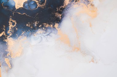 Soyut arkaplan için özgün tablodaki mermer mürekkep soyut sanat. Boyama, ombre alkol mürekkebinin pürüzsüz mermer arkaplan desenini yaratmak için yüksek kaliteli kağıt dokusuna boyanmış. .