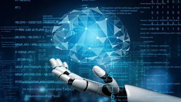 Futuristic Robot Artificial Intelligence Revolutionary Technology Development Machine Learning Concept — Stock Photo, Image