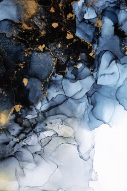 Soyut arkaplan için özgün tablodaki mermer mürekkep soyut sanat. Resim, Kintsuki mürekkep sanatının düz mermer arkaplan desenini yaratmak için yüksek kaliteli kağıt dokusuna boyanmış. .