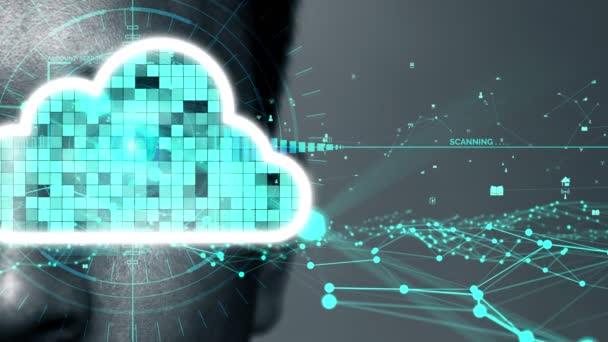 Tecnologia Concettuale Cloud Computing Storage Dei Dati Innovazione Futura Rendering — Video Stock