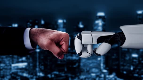 Futuristische Robot Kunstmatige Intelligentie Verhelderende Technologie Ontwikkeling Machine Learning Concept — Stockvideo