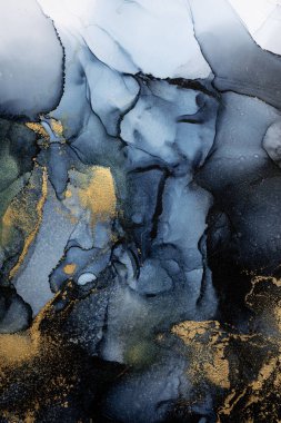 Soyut arkaplan için özgün tablodaki mermer mürekkep soyut sanat. Resim, Kintsuki mürekkep sanatının düz mermer arkaplan desenini yaratmak için yüksek kaliteli kağıt dokusuna boyanmış. .
