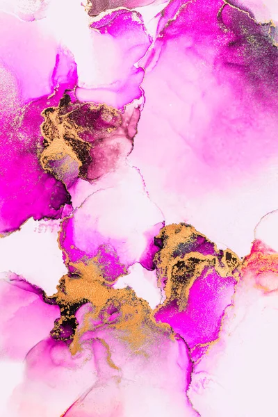 Rose Fond Abstrait Marbre Peinture Encre Liquide Art Sur Papier — Photo