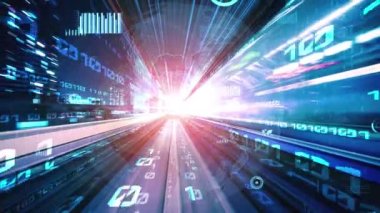 Ticari veri analizi ve zeki yazılım pazarlama stratejisi. Yeni bilgi çağındaki küresel eğilimleri değiştiren akıllı dijital dönüşüm ve teknoloji bozulması kavramı .