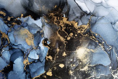 Soyut arkaplan için özgün tablodaki mermer mürekkep soyut sanat. Boyama, ombre alkol mürekkebinin pürüzsüz mermer arkaplan desenini yaratmak için yüksek kaliteli kağıt dokusuna boyanmış. .