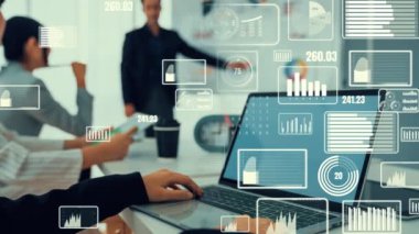 Finansal veri analizi için iş paneli. Pazarlama stratejisi kavramı .