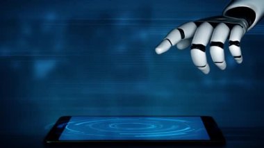 Gelecekçi robot yapay zeka yapay zeka yapay zekayı aydınlatıyor ve makine öğrenme kavramını geliştiriyor. İnsan hayatının geleceği için küresel robot biyonik bilim araştırması. 3B görüntüleme grafiği.