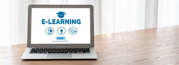 Learning Website Met Modish Sofware Voor Studenten Online Studeren Het — Stockfoto