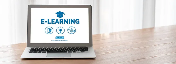 Sito Web Learning Con Software Modulare Gli Studenti Studiare Online — Foto Stock