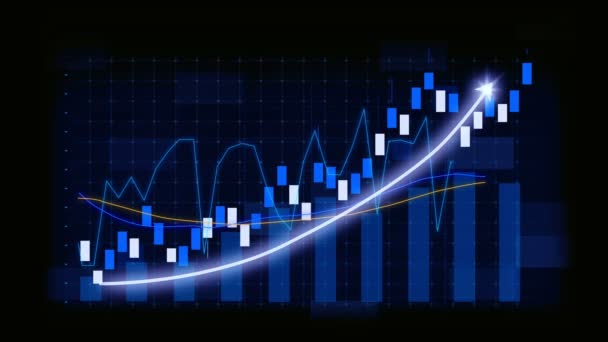 Affärstillväxt Koncept Allusive Diagram Visar Marknadsföring Försäljning Vinst Ökar Till — Stockvideo