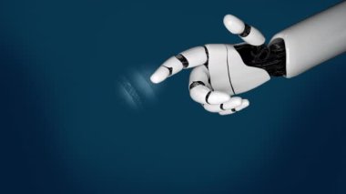 Gelecekçi robot yapay zeka devrimci yapay zeka teknoloji geliştirme ve makine öğrenme kavramı. İnsan hayatının geleceği için küresel robotik RPA bilim araştırması. 3B görüntüleme grafiği.
