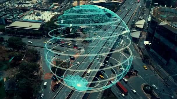 Concept Altération Des Technologies Transport Intelligent Pour Contrôle Futur Circulation — Video