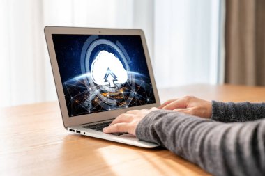 Mod uzak çalışma ve kişisel veri depolama için bulut hesaplama yazılımı