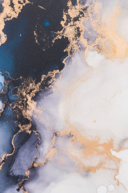 Soyut arkaplan için özgün tablodaki mermer mürekkep soyut sanat. Resim, Kintsuki mürekkep sanatının düz mermer arkaplan desenini yaratmak için yüksek kaliteli kağıt dokusuna boyanmış. .