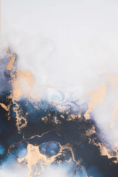 Soyut arkaplan için özgün tablodaki mermer mürekkep soyut sanat. Resim, Kintsuki mürekkep sanatının düz mermer arkaplan desenini yaratmak için yüksek kaliteli kağıt dokusuna boyanmış. .