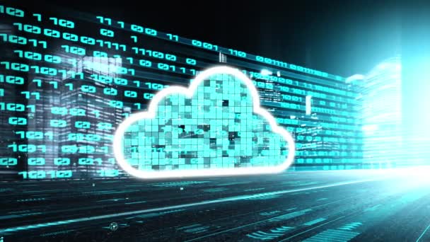 Cloud Computer Online Data Storage Tacit Intelligent Sharing Software Concept – stockvideo