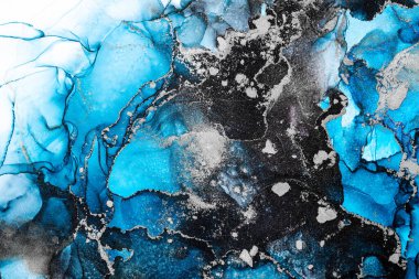 Soyut arkaplan için özgün tablodaki mermer mürekkep soyut sanat. Boyama, ombre alkol mürekkebinin pürüzsüz mermer arkaplan desenini yaratmak için yüksek kaliteli kağıt dokusuna boyanmış. .