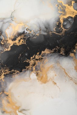 Soyut arkaplan için özgün tablodaki mermer mürekkep soyut sanat. Resim, Kintsuki mürekkep sanatının düz mermer arkaplan desenini yaratmak için yüksek kaliteli kağıt dokusuna boyanmış. .