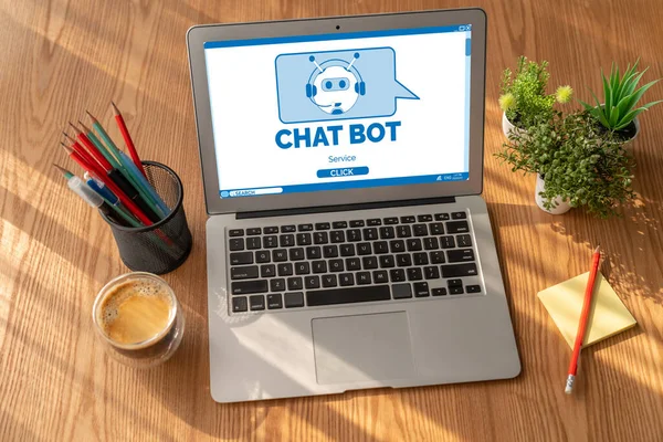 Chatbot Software Application Modish Online Business Automatically Reply Customer Questions — Stock Photo, Image