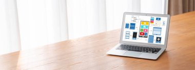 Model mobil uygulama ve web sitesi için UX UI tasarım süreci. Profesyonel uygulama geliştiricisi için kablo grafiğinin yaratıcı prototipi .