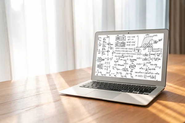 Equazioni Matematiche Formula Modulare Sullo Schermo Del Computer Che Mostra — Foto Stock