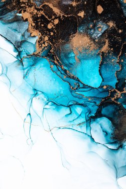 Soyut arkaplan için özgün tablodaki mermer mürekkep soyut sanat. Resim, Kintsuki mürekkep sanatının düz mermer arkaplan desenini yaratmak için yüksek kaliteli kağıt dokusuna boyanmış. .