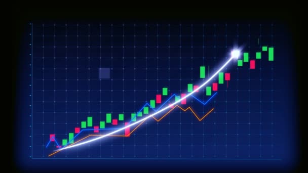 Edici Grafik Grafiğindeki Büyümesi Konsepti Pazarlama Satışlarının Gelecekteki Hedefe Arttığını — Stok video