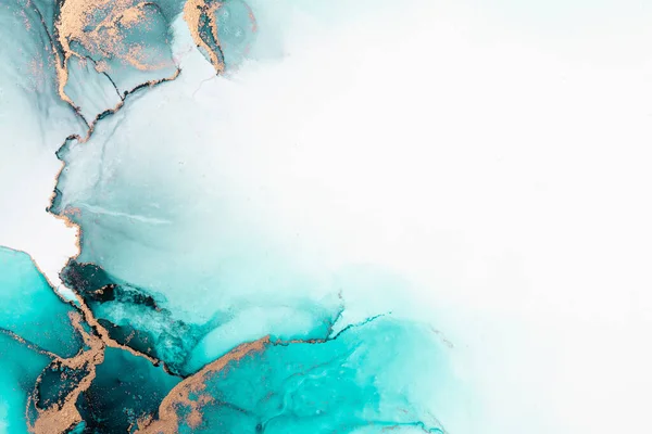 Oceano Sfondo Astratto Blu Marmo Pittura Inchiostro Liquido Carta Immagine — Foto Stock