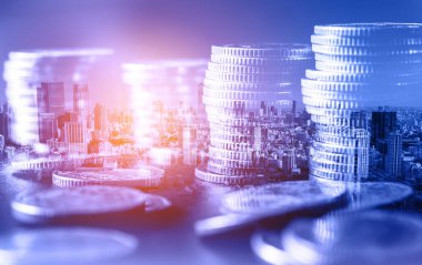 Finans ve para teknolojisi iş refahı ve varlık yönetimi kavramı. Yaratıcı grafik, refah karı elde etmek için değerli varlıklara yatırım yaparak ekonomi ve mali büyümeyi gösteriyor .