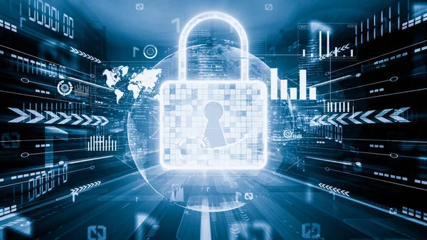 Cyber security and online data protection with tacit secured encryption software . Concept of smart digital transformation and technology disruption that changes global trends in new information era .