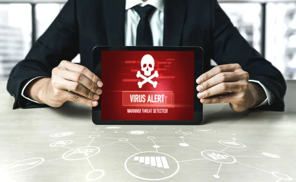 Avviso Allarme Virus Sullo Schermo Del Computer Rilevato Modish Cyber — Foto Stock