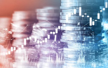 Finans ve para teknolojisi iş refahı ve varlık yönetimi kavramı. Yaratıcı grafik, refah karı elde etmek için değerli varlıklara yatırım yaparak ekonomi ve mali büyümeyi gösteriyor .