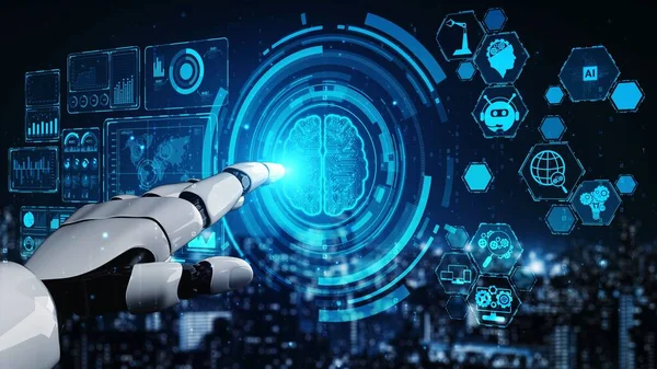 Futuristische Roboter Künstliche Intelligenz Die Die Entwicklung Von Technologien Und — Stockfoto