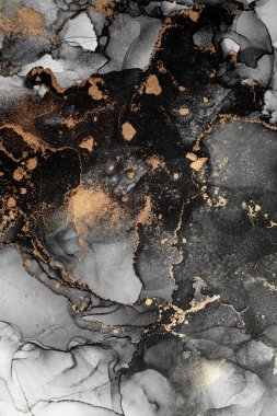 Soyut arkaplan için özgün tablodaki mermer mürekkep soyut sanat. Resim, Kintsuki mürekkep sanatının düz mermer arkaplan desenini yaratmak için yüksek kaliteli kağıt dokusuna boyanmış. .