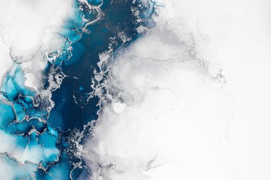 Soyut arkaplan için özgün tablodaki mermer mürekkep soyut sanat. Boyama, ombre alkol mürekkebinin pürüzsüz mermer arkaplan desenini yaratmak için yüksek kaliteli kağıt dokusuna boyanmış. .