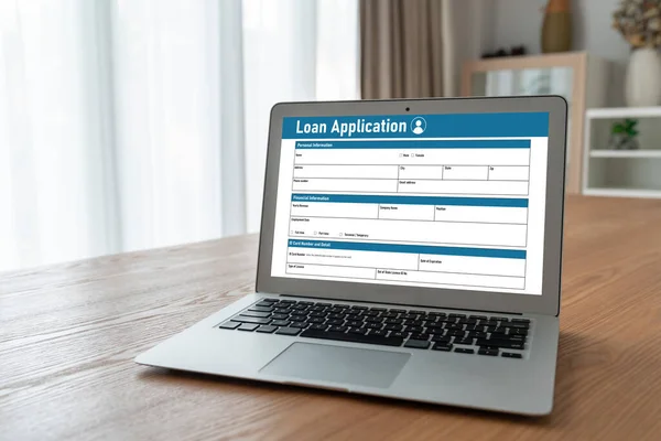 Online Loan Application Form Modish Digital Information Collection Internet Network — Stock Photo, Image