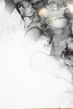 Soyut arkaplan için özgün tablodaki mermer mürekkep soyut sanat. Resim, Kintsuki mürekkep sanatının düz mermer arkaplan desenini yaratmak için yüksek kaliteli kağıt dokusuna boyanmış. .