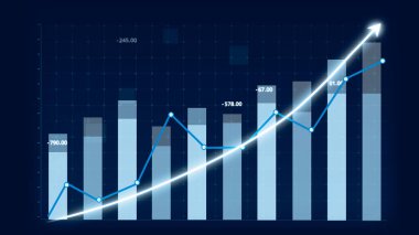 İma edici grafik grafiğindeki iş büyümesi konsepti pazarlama satışlarının gelecekteki hedefe arttığını gösteriyor. Şirket işlerinin yükselmesi için mükemmel bir mali durum. Finans ve para 3B oluşturma .