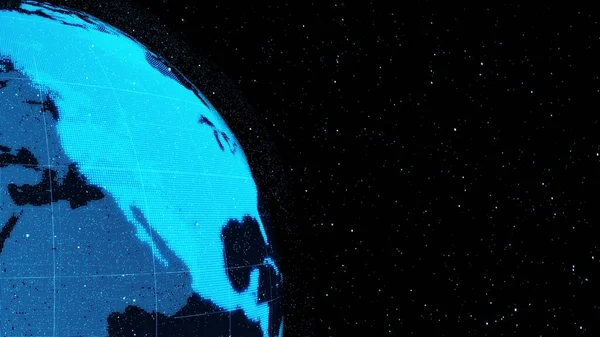 Digital Orbital Earth Cyberspace Showing Concept Network Technology Holograma Esfera — Foto de Stock